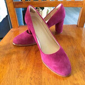 Clarks Women's Pumps Heels Kaylin Cara Shoes in Wine Suede Size 9 M